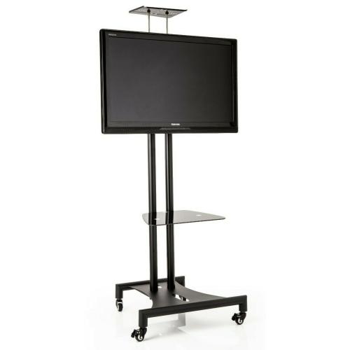 Mobile Adjustable Trolley Display Cart, Tall TV Stand With Bracket and Castors